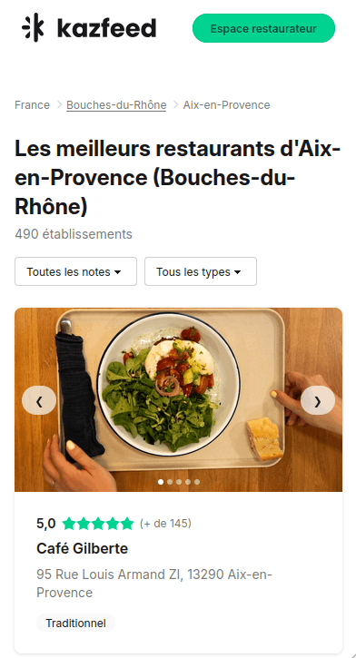 Annuaire des restaurants à Aix-en-Provence sur Kazfeed