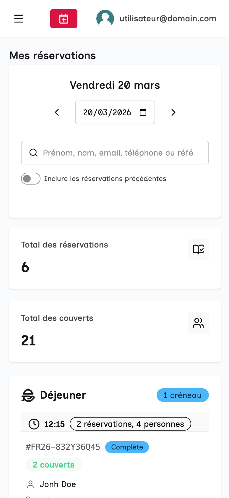 Réservation en ligne Kazfeed sur mobile